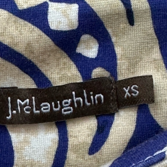 J. McLaughlin Blue & Tan Paisley Print Dress (XS) - Picture 4 of 8